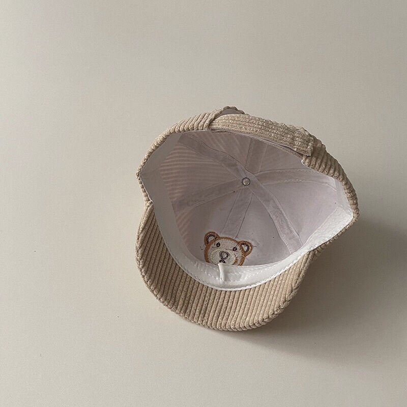 Mũ nón lưỡi trai ngắn cho bé 6-24m chất nhung tăm đẹp