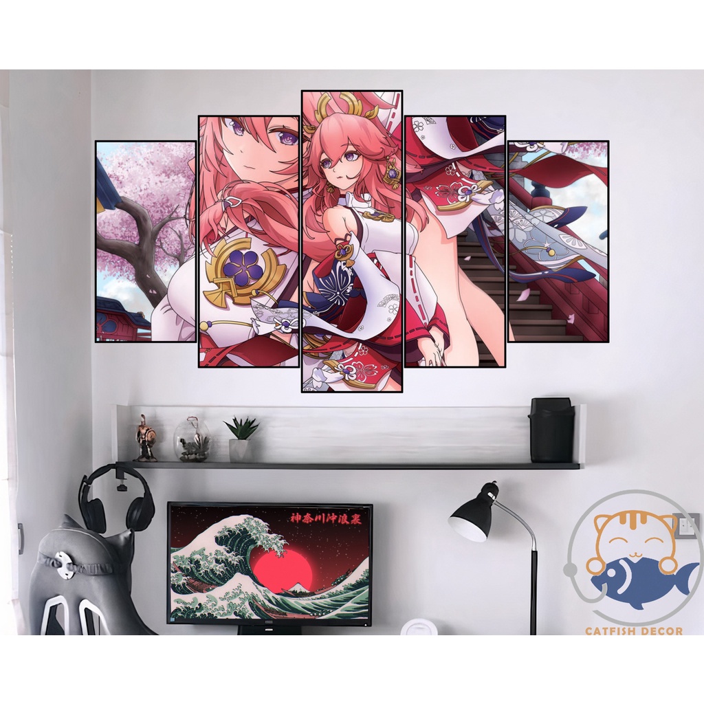 Tranh Dán Tường Decor phòng - Anime Girl Art - bộ 5