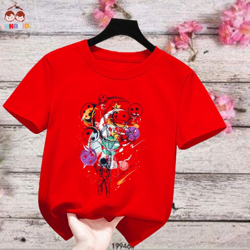 Áo thun trẻ em phi hành gia bóng cười Bé trai và gái.áo cho bé từ 6kg-30kg.AL60.