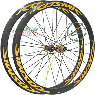 Bánh bộ nhôm MAVIC Cosmic Pro 700c 4cm - Đùm áo carbon - Thắng vành - Tem vàng