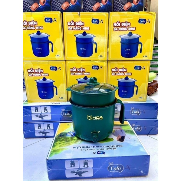 Nồi lẩu điện mini đa năng Enfa tặng kèm vỉ hấp