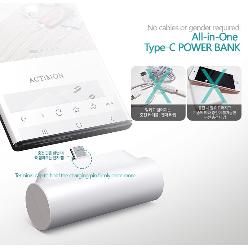 Pin dự phòng Actimon cho iphone samsung xiaomi airpod chính hãng hàn quốc