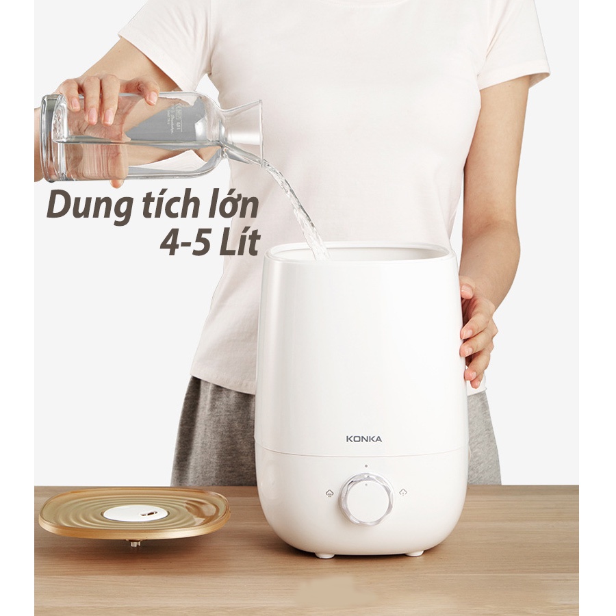 Máy phun sương tạo ẩm tạo Ion khuếch tán tinh dầu Konka cao cấp dung tích 2,5-4 Lít