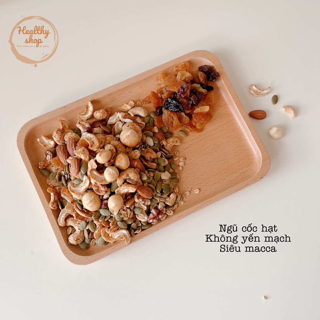 500g ngũ cốc hạt không yến mạch, siêu macca, ăn vặt, ăn sáng, eatclean, giảm cân