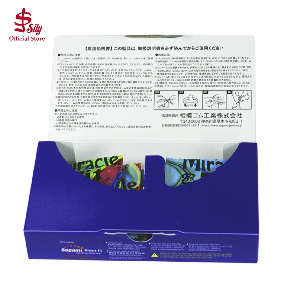 Bao cao su Sagami Miracle Thiết kế 3D Ôm khít
