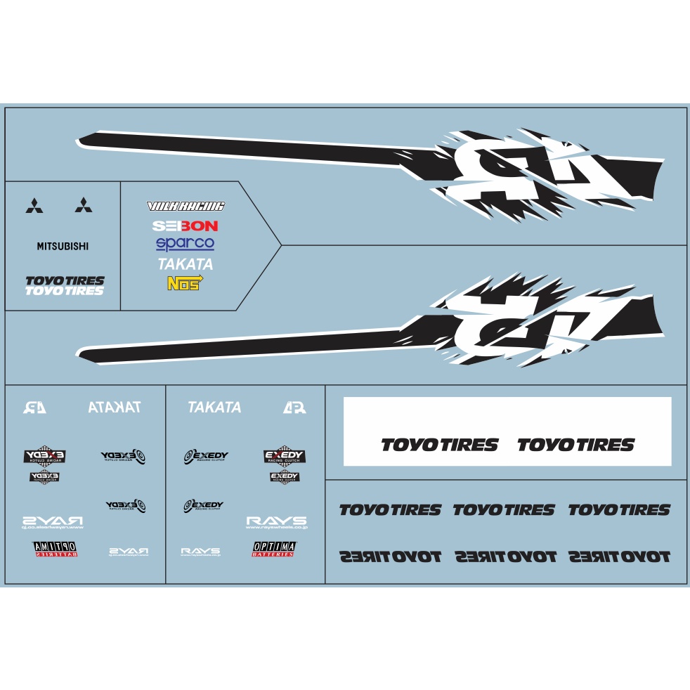 HT24workshop - Decal nước Mitsubishi Lancer Evolution Fast and Furious Tokyo Drift 1:64 (DARK TONE)