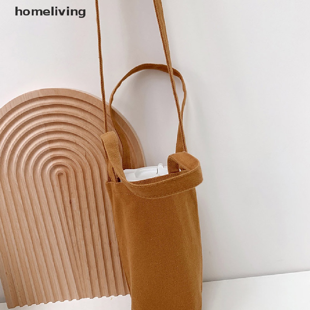Vỏ Bọc Bình Nước Chất Liệu Canvas Có Dây Đeo Tiện Lợi