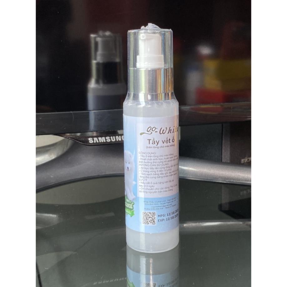 Orgo - (100ml) Go White Tẩy vết ố trên lông chó mèo dùng cho thú cưng lông trắng