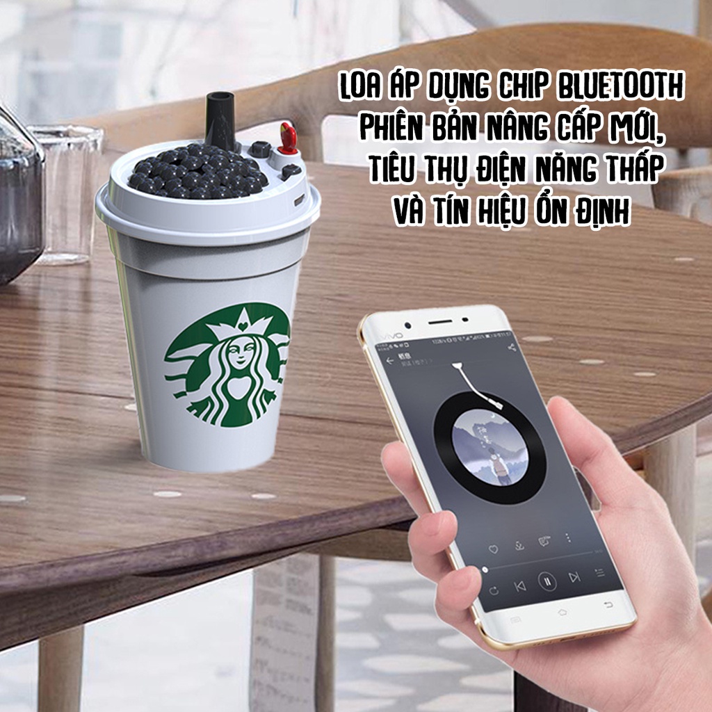 Loa Bluetooth MK-401 Hình Ly Starbucks - Loa Trầm Ấm - Thiết Kế Độc Đáo - Loa Không Dây Decor Siêu Cute