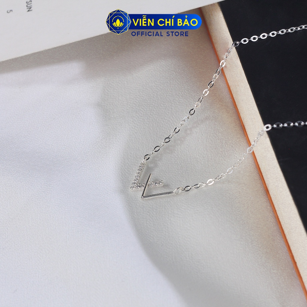 Dây Chuyền bạc nữ chữ W chất liệu bạc 925 thời trang phụ kiện trang sức Viễn Chí Bảo D400515