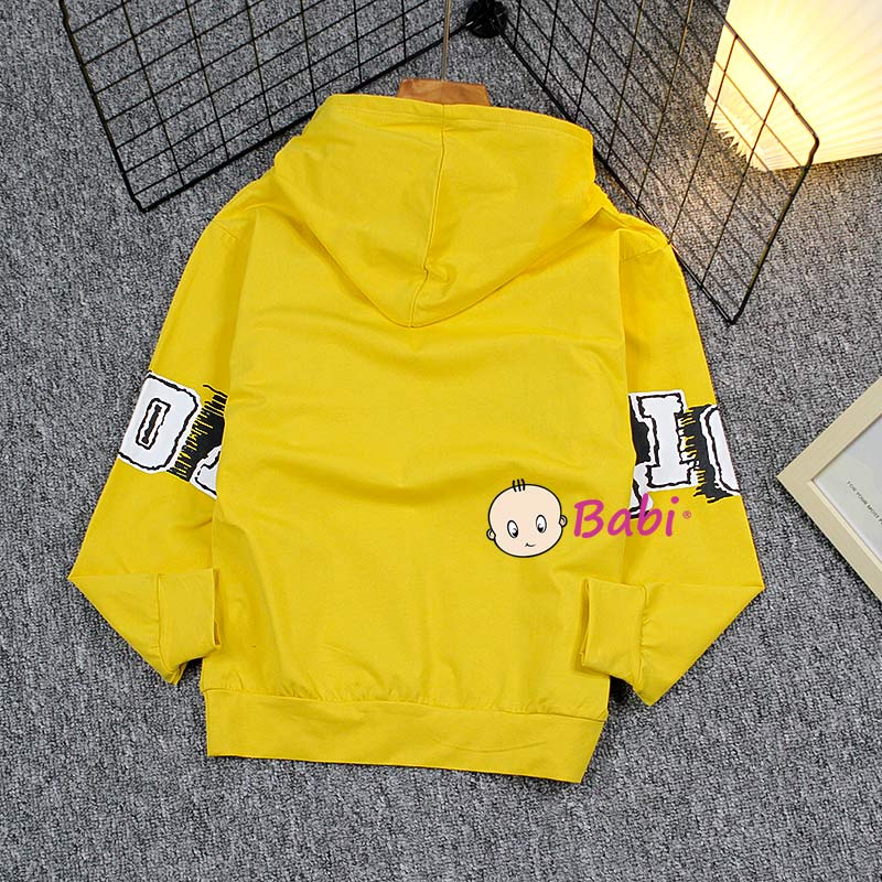 Áo Hoodies dài tay Hàn Quốc in chữ cho bé trai, Áo Babi tay dài thu đông cotton cao cấp thời trang từ size đại 20kg-55kg