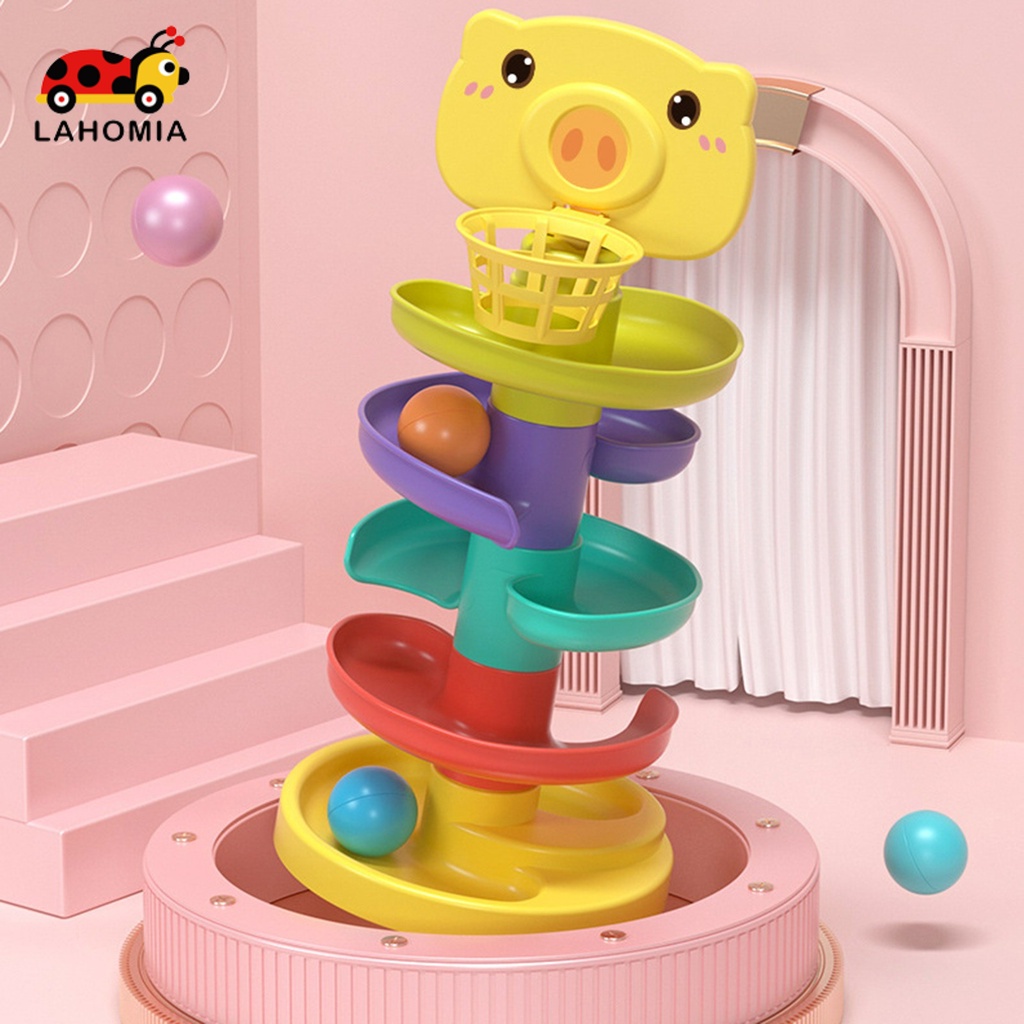 LAHOMIA Set đồ chơi tháp bóng lăn phát triển trí thông minh vui nhộn cho bé 2-4 tuổi