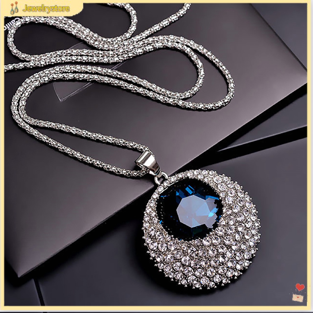{jewelrystore} Dây chuyền hợp kim dạng dài đính đá xinh xắn