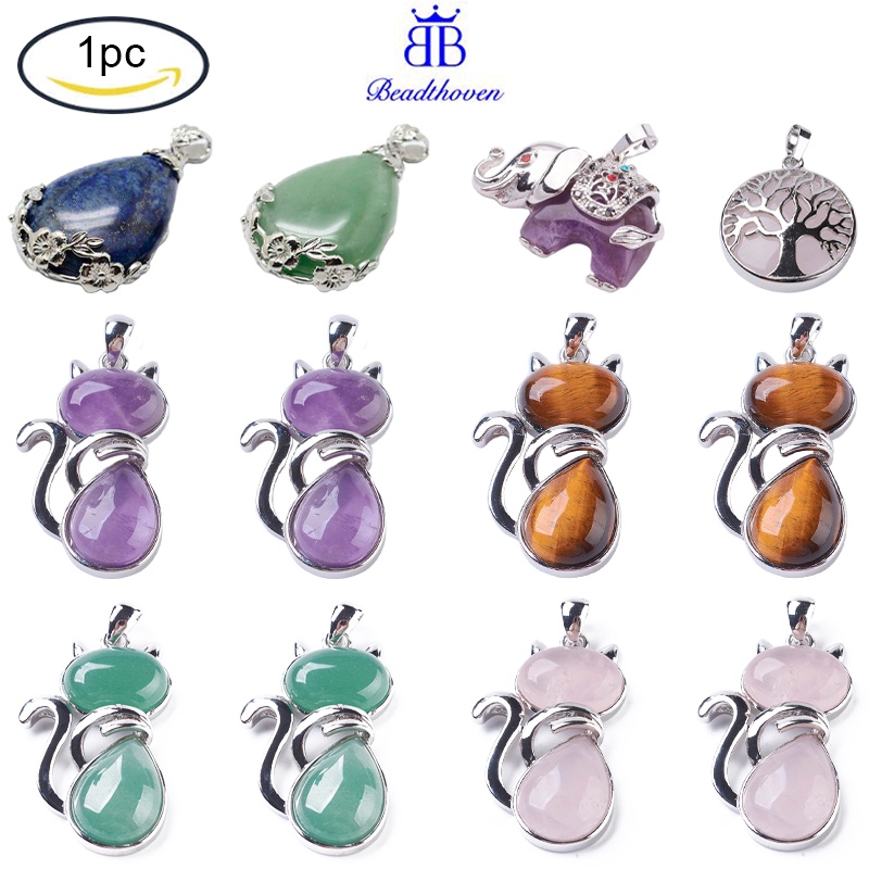 Mặt dây chuyền kiểu con voi đính kim cương giả phối đồng thau bạch kim 25.5x36.5x10mm lỗ 5x8mm
