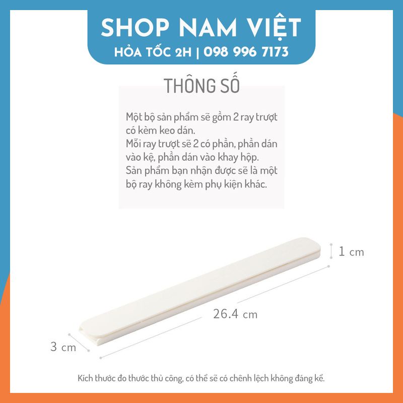 Ray trượt ngăn kéo nhựa tự dính DIY ngăn kéo tủ hộc dễ dàng NAVIVU