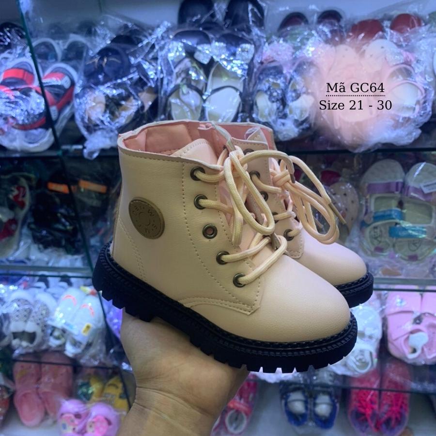 Giày Boots cổ cao màu hồng xinh xắn và dễ thương cho bé gái 1 - 5 tuổi phong cách Hàn Quốc GC64