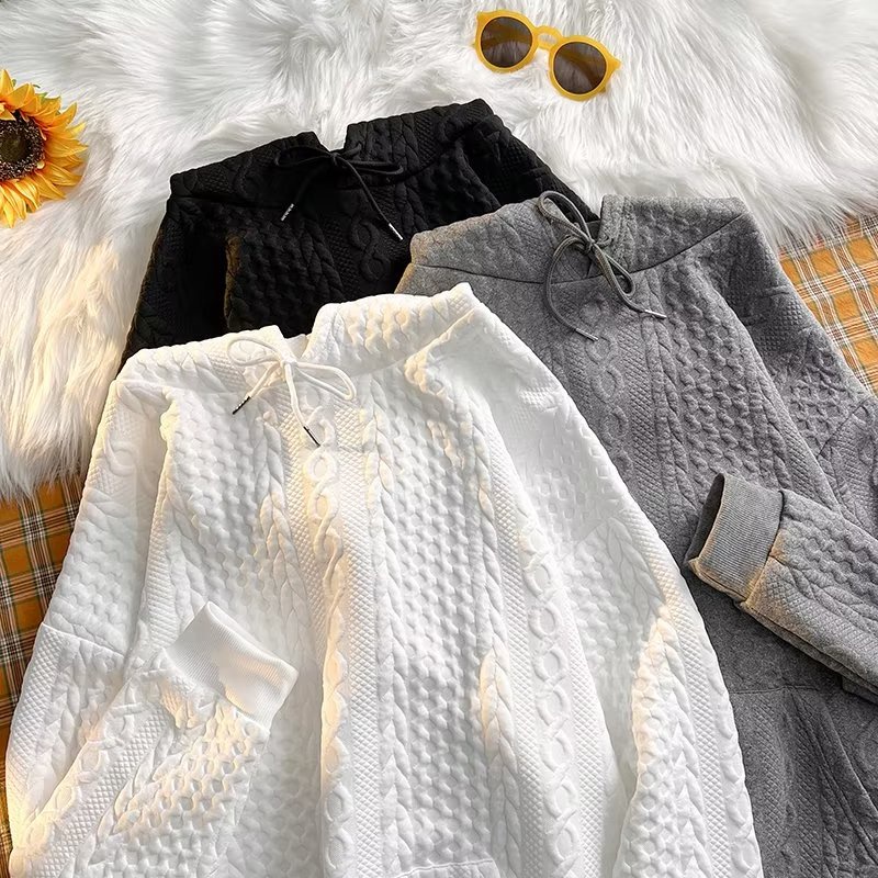 Áo hoodie Màu Trơn Tay Dài Dáng Rộng Thời Trang Xuân Thu 2022 Cho Nam