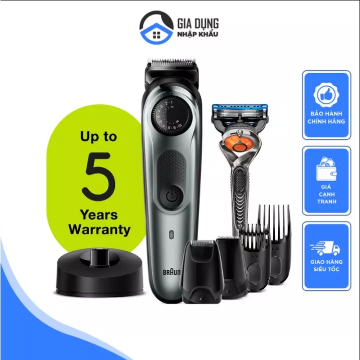 Máy Cạo Râu, Máy Tông Đơ, Cắt Tóc BRAUN BEARD TRIMMER BT7240, Máy Tăng Đơ, 39 Chế Độ Cài Đặt, Nhập Đức, BH 12 Tháng