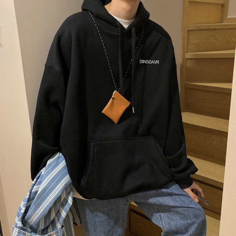Áo hoodie nỉ ngoại Dinsoavr Unisex [FREESHIP] Hoodies form rộng tay phồng kiểu dáng basic đường phố hàn quốc peonyb