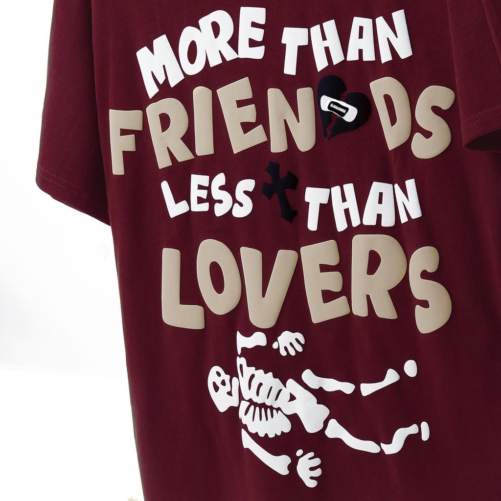 Áo thun Local Brand Banawa cotton oversize tay lỡ nam nữ unisex - Less Than Lover Tee - Màu Đỏ Đô