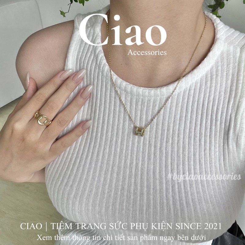 [NEW ITEMS] Dây chuyền/ Vòng cổ mạ bạc S925 thiết kế chữ H đơn giản nhẹ nhàng Hebe Ciao