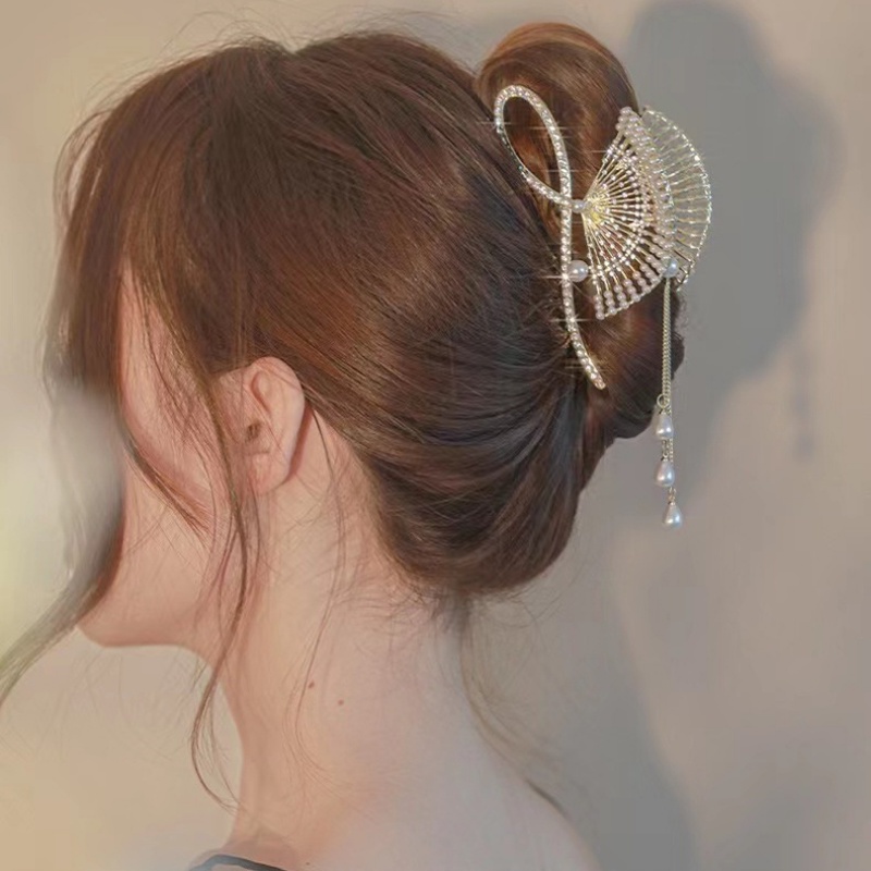 Kẹp Cài Áo Hình Cá Mập / Hoa Hồng / Nơ Đính Đá Bằng Kim Loại Thời Trang Trung Hoa Sang Trọng Cho Nữ