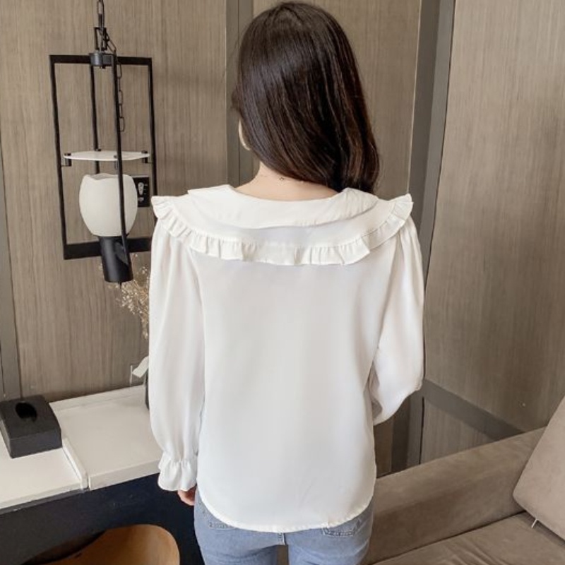 Long Sleeve Shirt Women Plus Size Loose Red Blouse Korean Style New Fashion Simple Ladies Tops