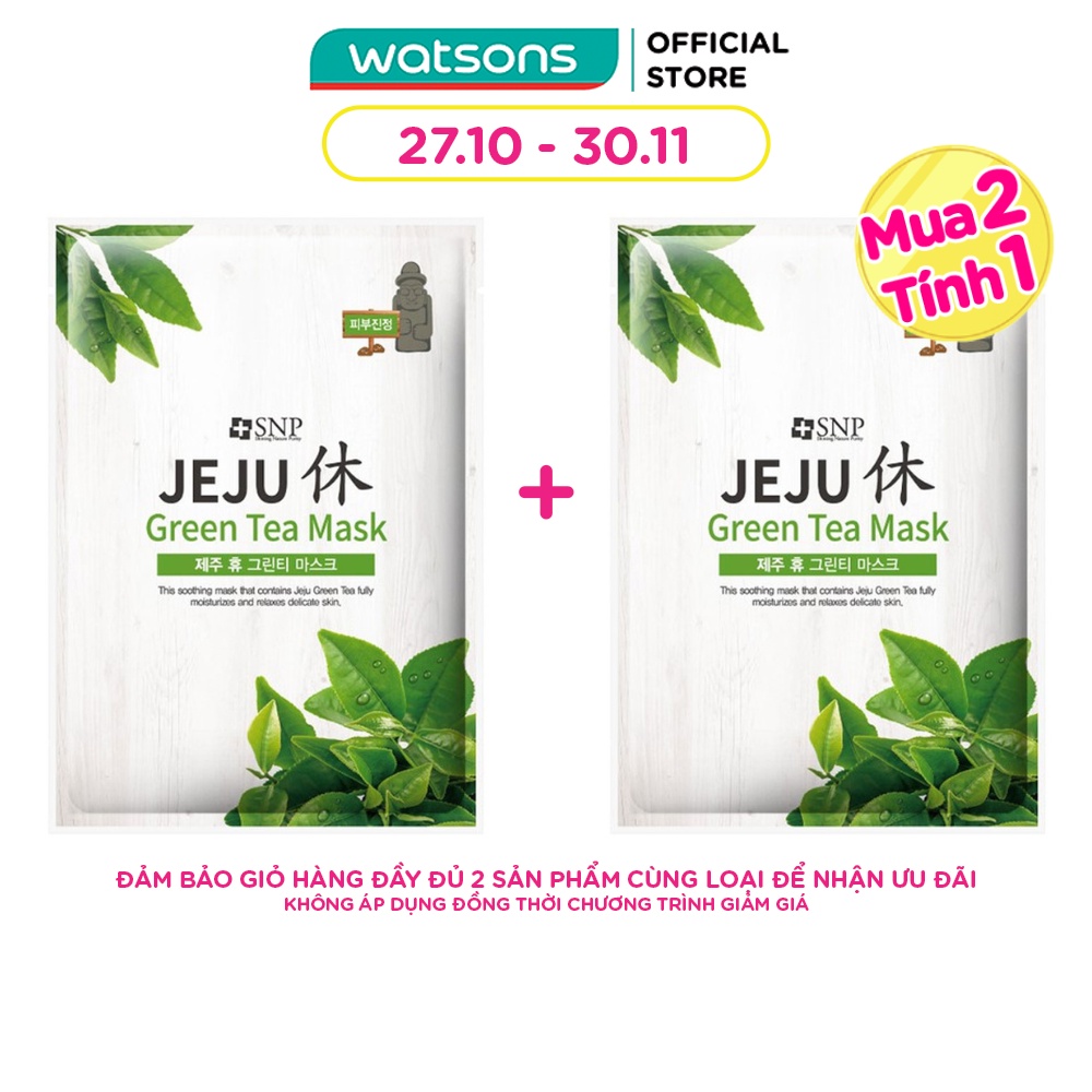 Mặt Nạ Dưỡng Tinh Chất Trà Xanh SNP Jeju Green Tea Mask 22ml