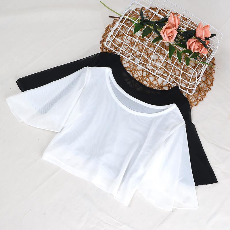 Áo lưới cropptop nữ tay cánh dơi thời trang
