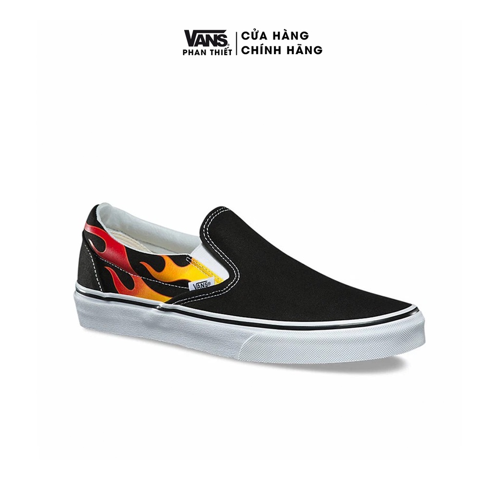 SNEAKER Vans chính hãng - đế cao su - giày lười cổ điển - họa tiết flame - cá tính- UA Classic Slip-On Flame VN0A38F7PHN