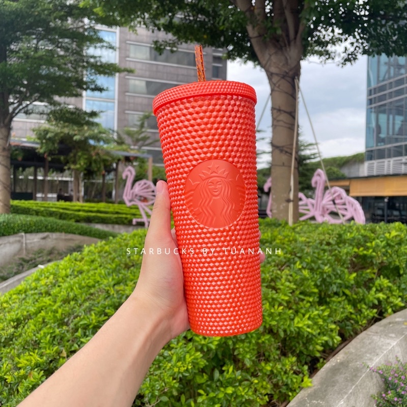 [Chính hãng] Ly Starbucks Studded Glossy Orange 710ml