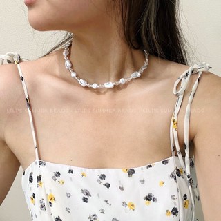 Vòng cổ ngọc trai nhân tạo handmade LILI ARTIFICIAL PEARLS NECKLACE - LILI'S SUMMER BEADS