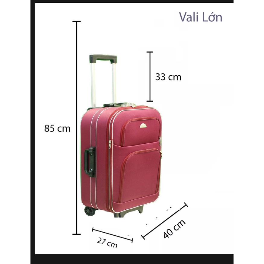 Vali Du Lịch Kéo Tay BI& TI Màu Đỏ Đô có nắp 20 và 22 Inch