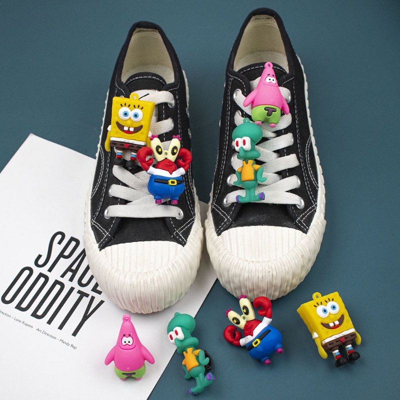 Mới Set Phụ Kiện Nút Trang Trí Dây Giày Sneaker Hình Spongebob Squarepants Series Jibbitz