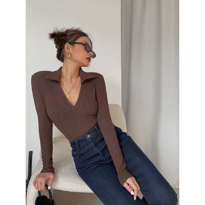 Bodysuit Cổ Chữ V Khoét Sâu Thiết Kế Quyến Rũ Thời Trang Theo Phong | BigBuy360 - bigbuy360.vn