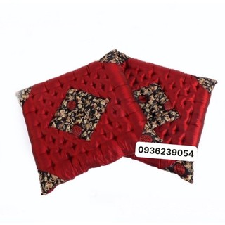 Đệm ngồi bệt, Nệm lót ghế gấm lụa đỏ đô 40x40x6 cm