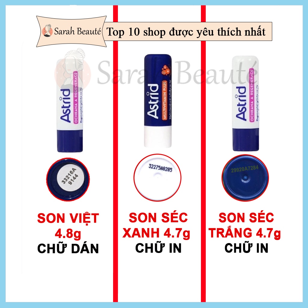 Son dưỡng môi mỡ hươu Astrid Multivitamin tẩy da chết, tái tạo môi mềm, ẩm, Son dưỡng Astrid - Sarah Beaute