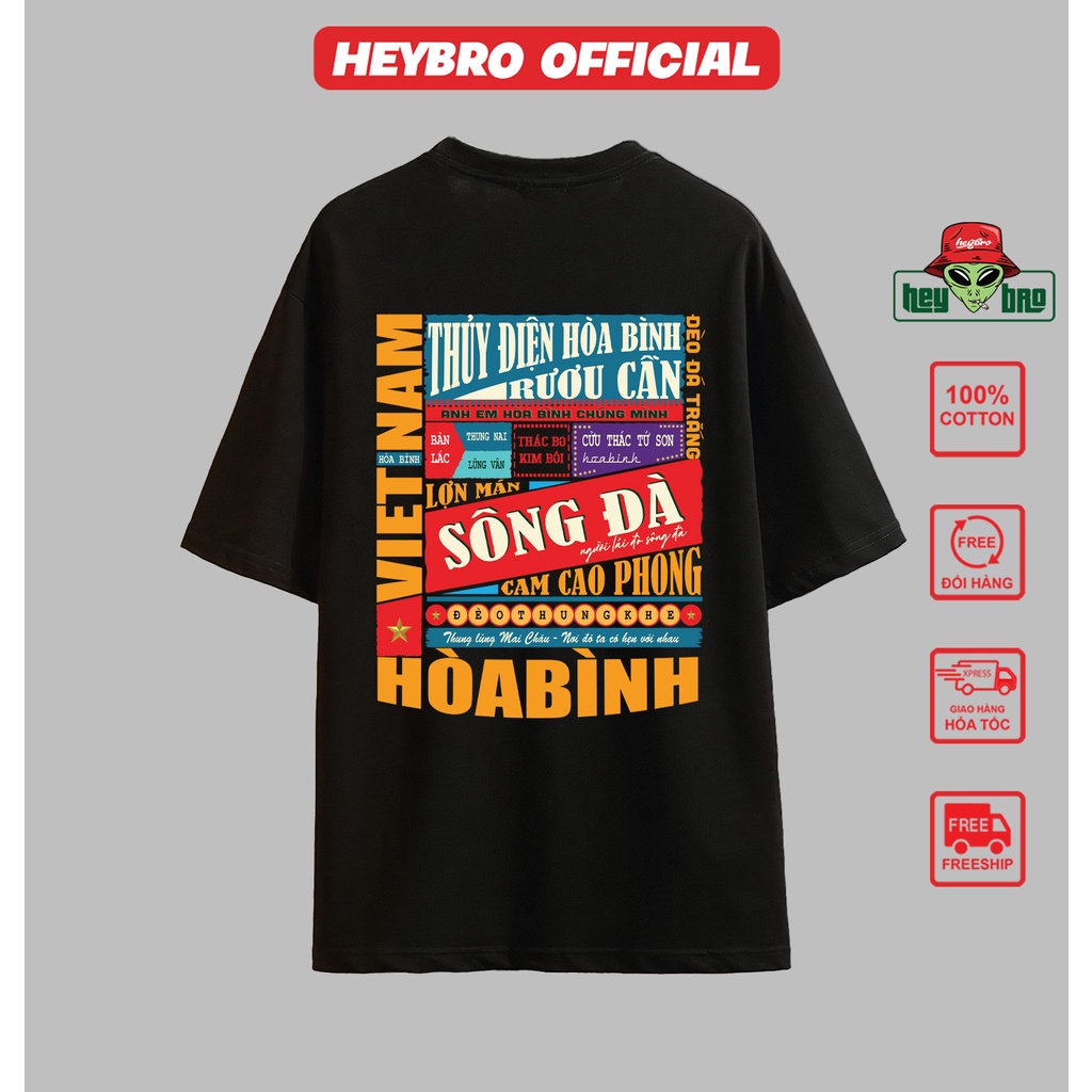 Áo thun unisex nam nữ tay lỡ form rộng Local Brand HEYBRO thế hệ genz HÒA BÌNH
