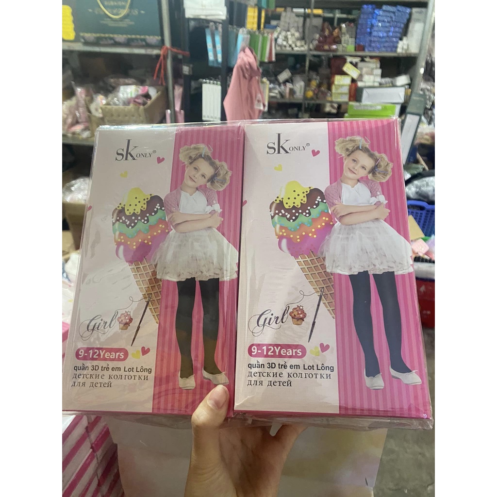 Quần Tất 3D Lót Lông Cho Bé Từ 3 Đến 12 Tuổi