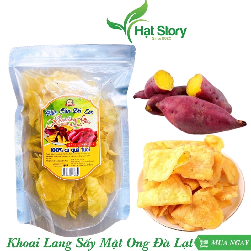 1Kg Khoai Lang Vàng Sấy Mật Ong Chuẩn Hàng Đà Lạt Loại 1