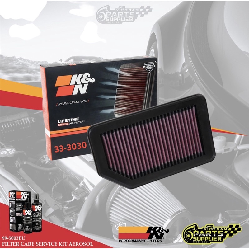 Lọc gió động cơ K&N 33-3030 Honda City Jazz (2014-2019) - Chính hãng