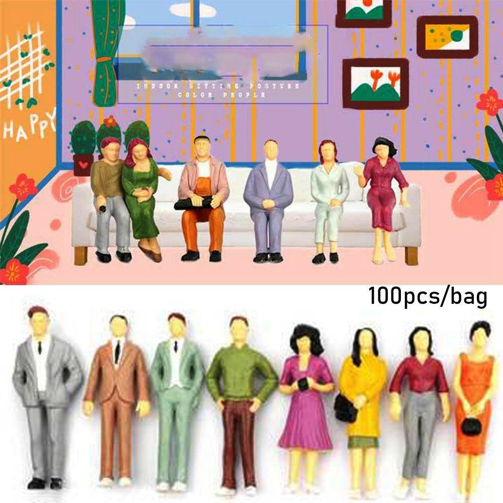 SUSANS Set 100 Mô Hình Người Nhiều Màu Sắc Dùng Để Trang Trí Nhà Búp Bê