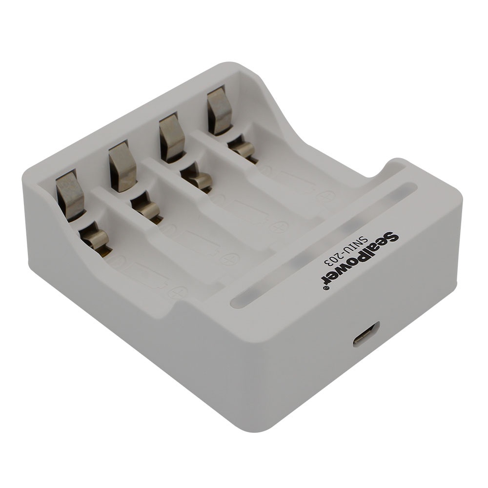Máy sạc SealPower SNIU-203 kèm pin tiểu sạc, pin đũa sạc ,AA 2400mAh/AAA 1000mAh, 2A/3A  4 kênh đa năng chính hãng.