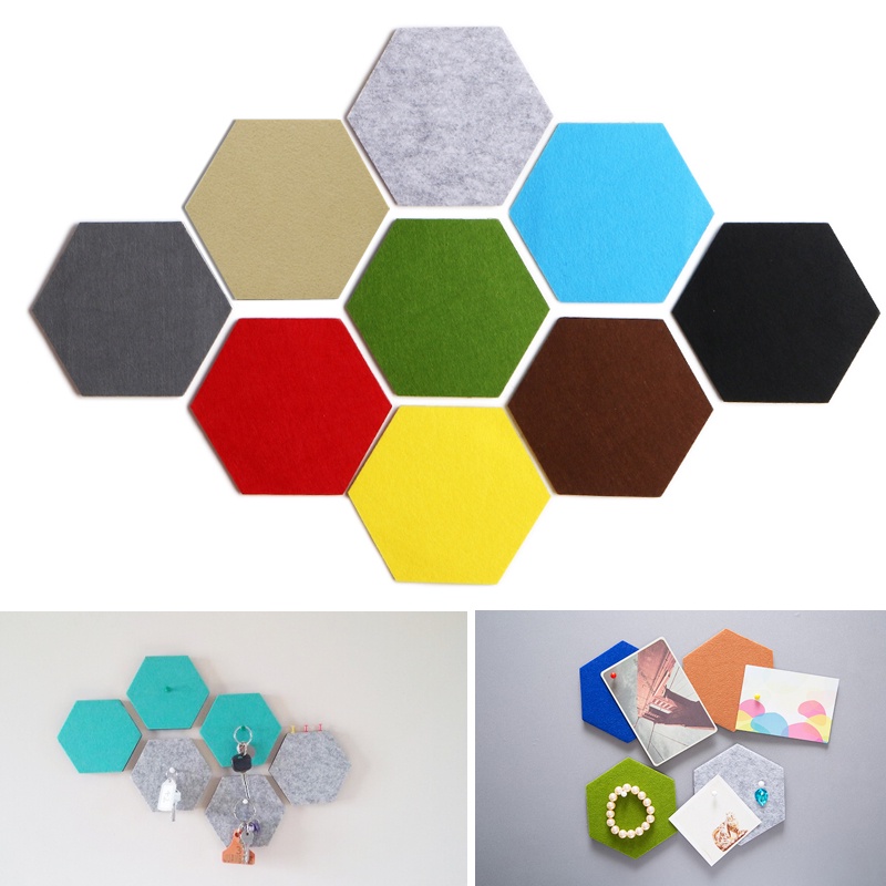 6colors 1Pc Home Living Room Stickers Multipurpose Creative Felt Hexagon Colorful Wall Sticker Decorative Sheet Mural Ornament