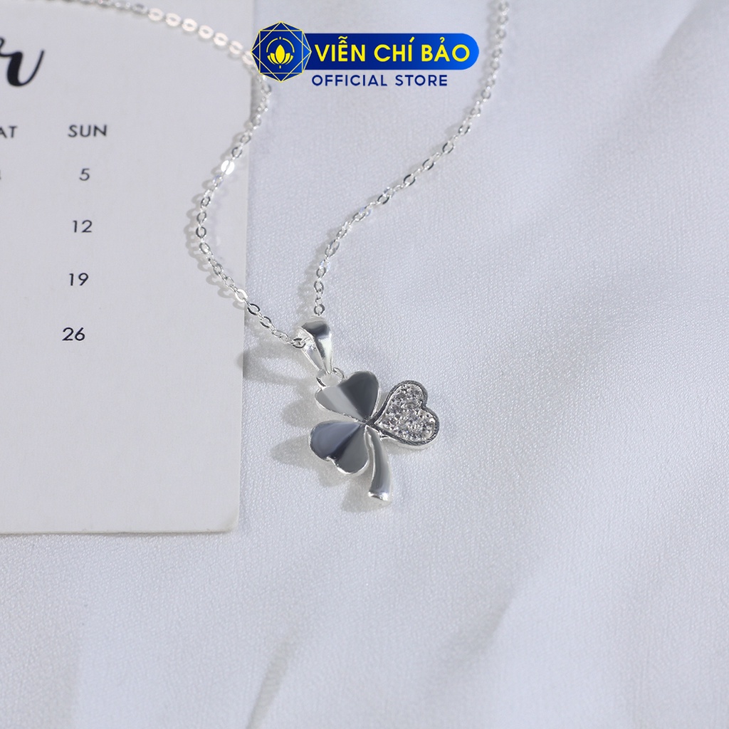 Dây chuyền bạc nữ mặt cỏ 3 lá New chất liệu bạc 925 thời trang phụ kiện trang sức Viễn Chí Bảo D400760