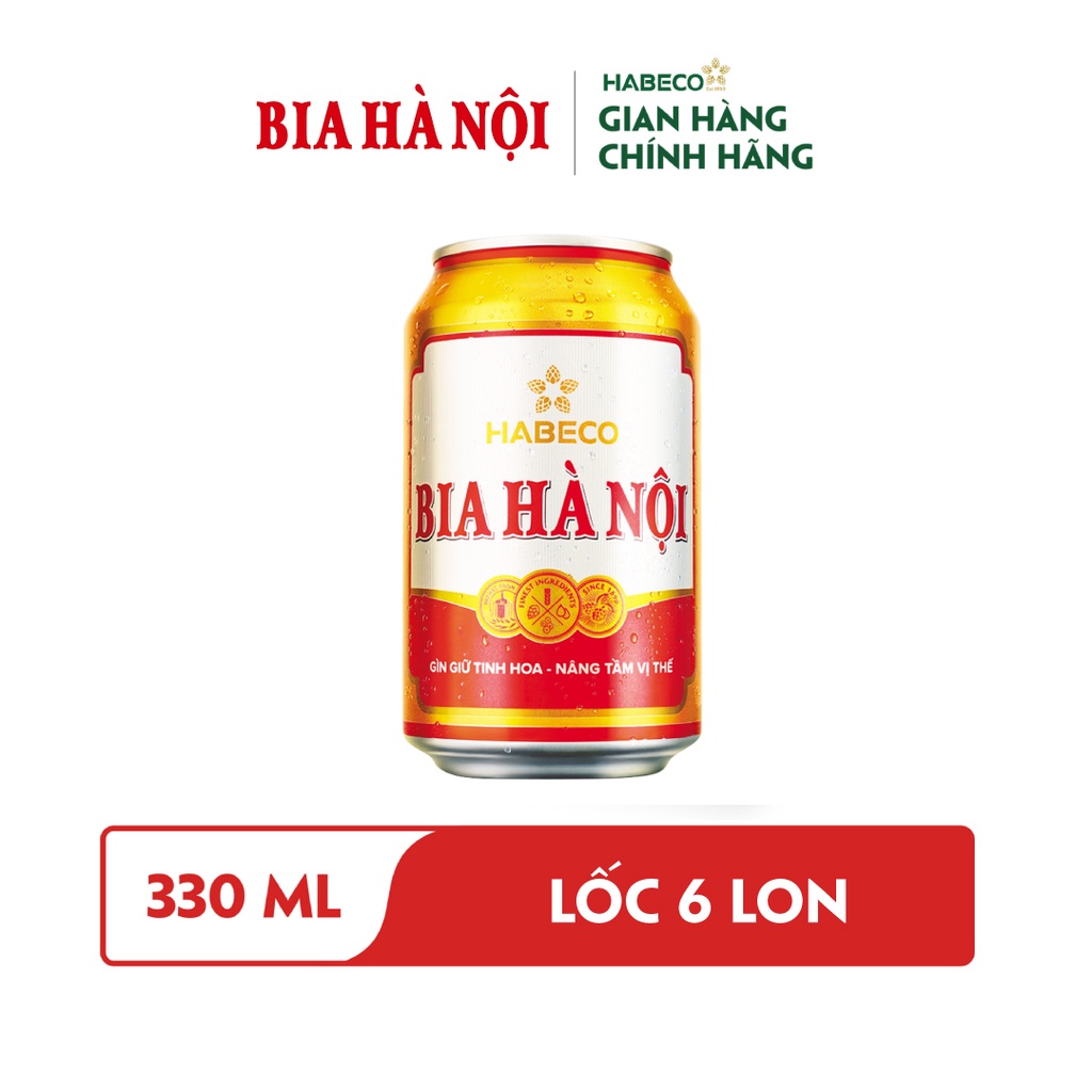 HỎA TỐC HÀ NỘI - Lốc 6 lon Bia Hà Nội - HABECO (330ml/ lon)