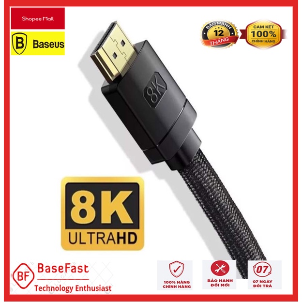 Cáp HDMI 8K cao cấp Baseus (HDMI to HDMI Cable , 8K Video Adapter Cable) Cho PS5 / PS4 / Máy Tính /TV Box / Máy Chiếu