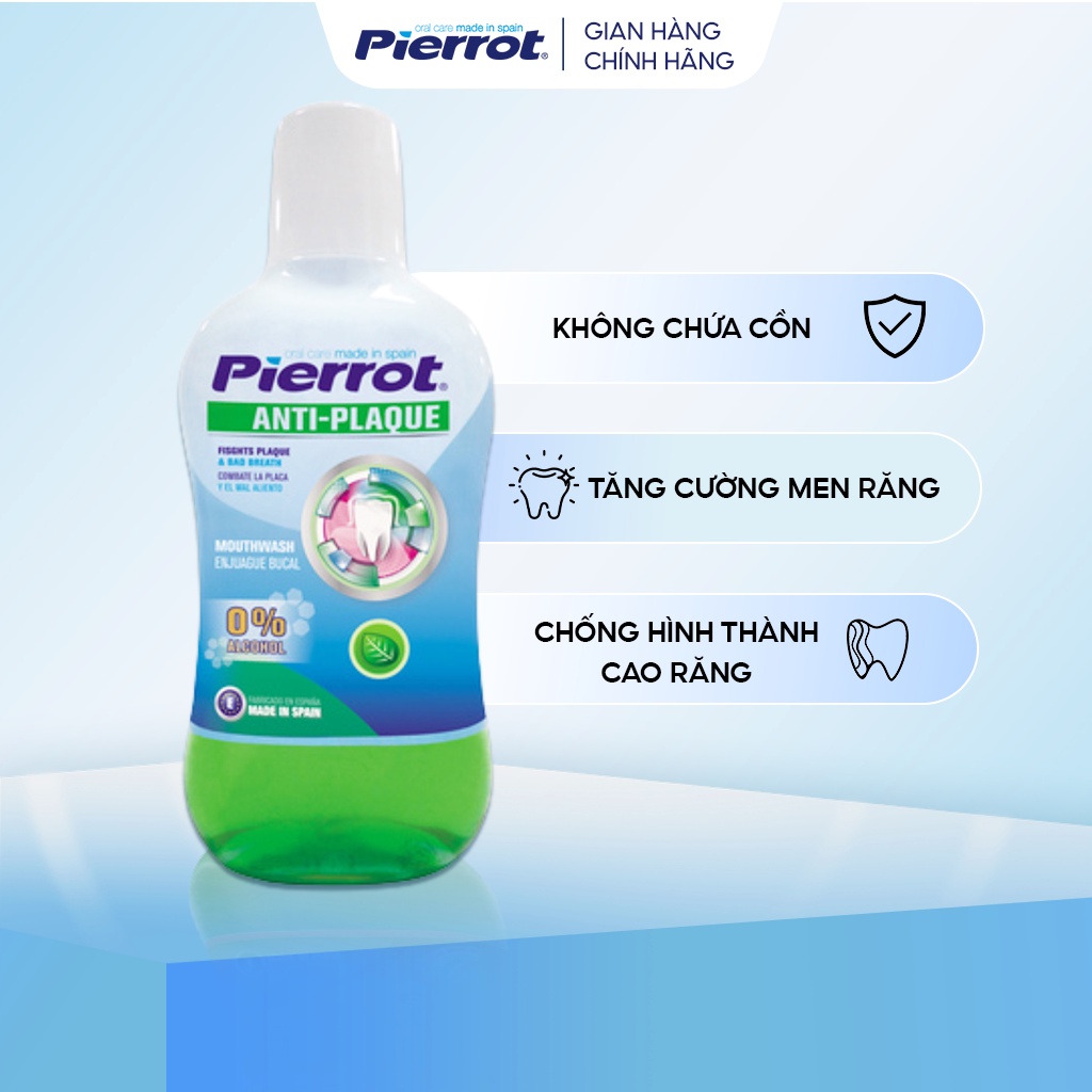 Nước Súc Miệng Ngừa Sâu Răng PIERROT Chống Hình Thành Mảng Bám, Tăng Cường Men Răng 500ML