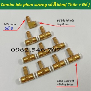 Combo 10 béc phun sương làm mát bằng đồng số 8