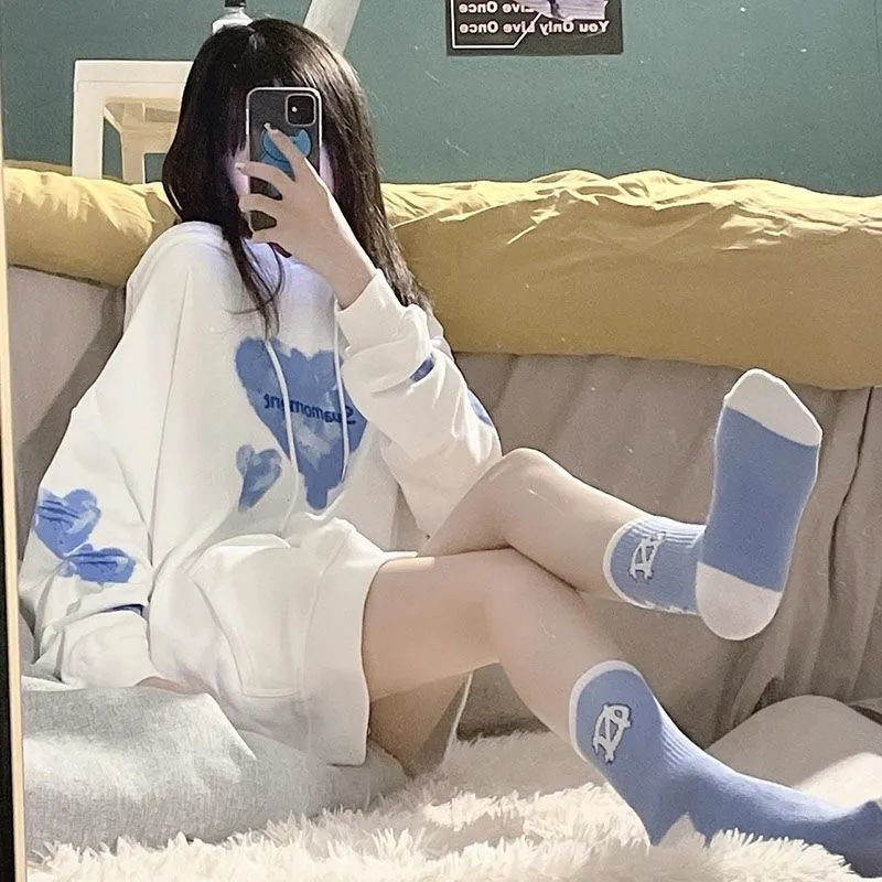 Jiashucheng Áo Khoác Hoodie Mỏng Tay Dài Dáng Rộng Phong Cách Preppy Nhật Bản Kiểu Mới Cho Học Sinh Nữ